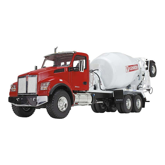 ケンワース Kenworth T880S コンクリートミキサー McNeilus Bridgemaster レッド ホワイト / FIRST GEAR 1/34 ミニカー トラック模型