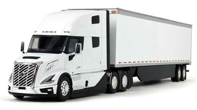 Volvo VNL860 ハイルーフスリーパー & 53フィートトレーラー スカート付、ホワイト  トレーラー / First Gear 1/50 建設機械模型 工事車両