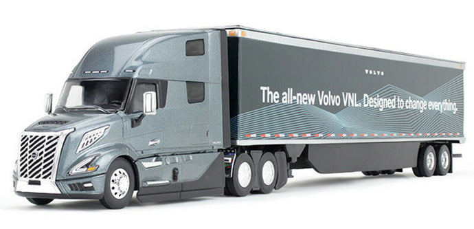 Volvo VNL860 ハイルーフスリーパー & 53フィートトレーラー スカート付、コースタルミスト  トレーラー / First Gear 1/50 建設機械模型 工事車両