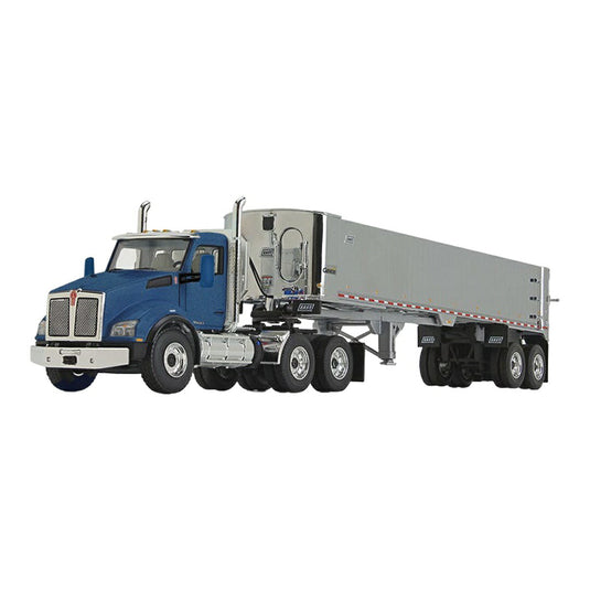 ケンワース Kenworth T880 East Genesis エンドダンプトレーラー サーフブルー クローム / FIRST GEAR 1/50 ミニカー トラック模型
