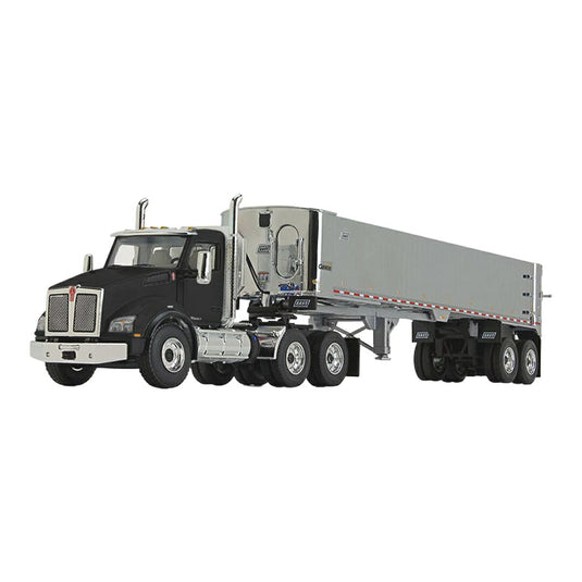 ケンワース Kenworth T880 East Genesis エンドダンプトレーラー ブラッククローム / FIRST GEAR 1/50 ミニカー トラック模型