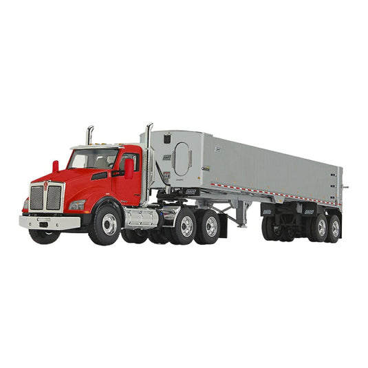ケンワース Kenworth T880 East Genesis エンドダンプトレーラー レッド シルバー / FIRST GEAR 1/50 ミニカー トラック模型