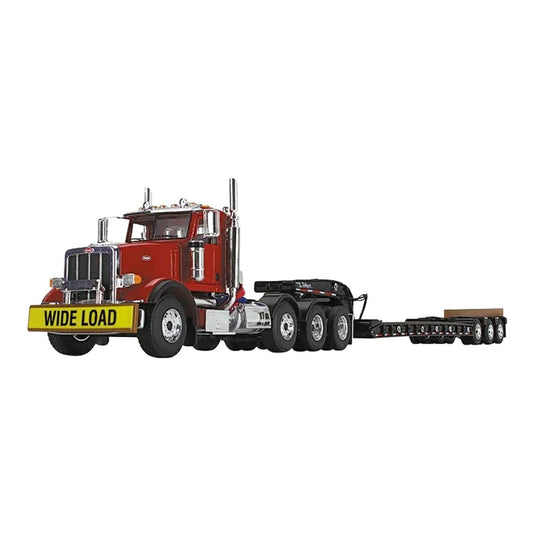 ピータービルト Peterbilt 367 トライアクスル タルバート 低床トレーラー レッドブラック / FIRST GEAR 1/50 ミニカー トラック模型