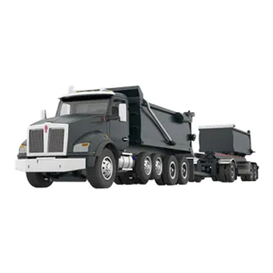 ケンワース Kenworth T880 ダンプトラック＆トレーラー ブラック / FIRST GEAR 1/64 ミニカー トラック模型