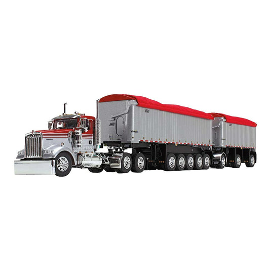 ケンワース Kenworth W900L ミシガン ダンプトレーラーセット / FIRST GEAR 1/64 ミニカー トラック模型