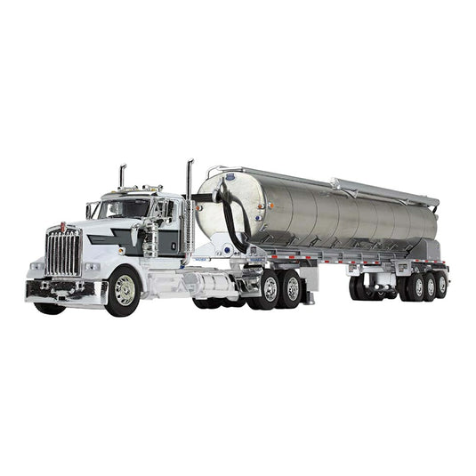 ケンワース Kenworth W900L デイキャブ Walinga バルクフィードトレーラー ホワイト ブラック / FIRST GEAR 1/64 ミニカー トラック模型