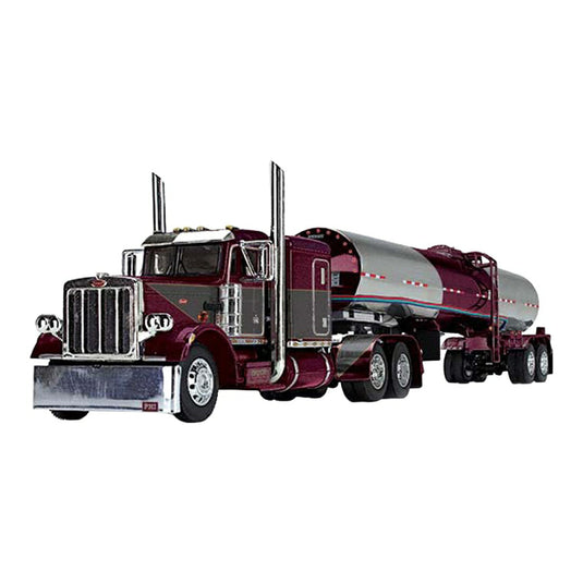 ピータービルト Peterbilt 359 63インチ フラットトップ スリーパー ＆ ブレナー タンク トレーラー / FIRST GEAR 1/64 ミニカー トラック模型