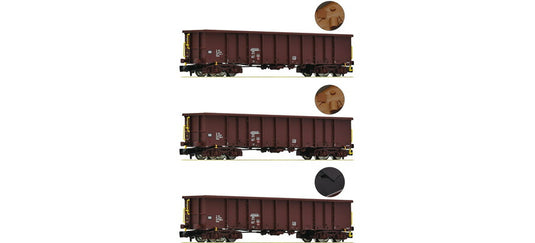 Nゲージ 鉄道模型 Fleischmann フライシュマン OEBB 3 piece set Open freight wagons Eanos Era VI DC
