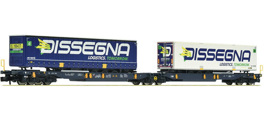 Nゲージ 貨車 Fleischmann フライシュマン Wascosa Double pocket articulated wagon type T2000 Era VI DC