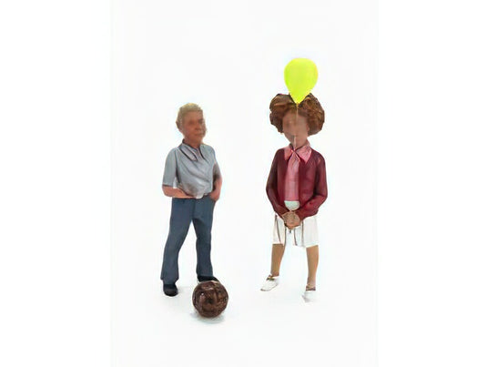 フィギュア SET 2X BAMBINI CON PALLONCINI CHILDREN WITH BALLOON TESSA & NILS VARIOUS/LE MANS MINIATURES 1/18ミニカー