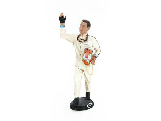 フィギュア F1 PILOTA AUTOMOBILISTICO J.BRABHAM PILOT DRIVER REIMS GP 1966 WHITE/LE MANS MINIATURES 1/18ミニカー