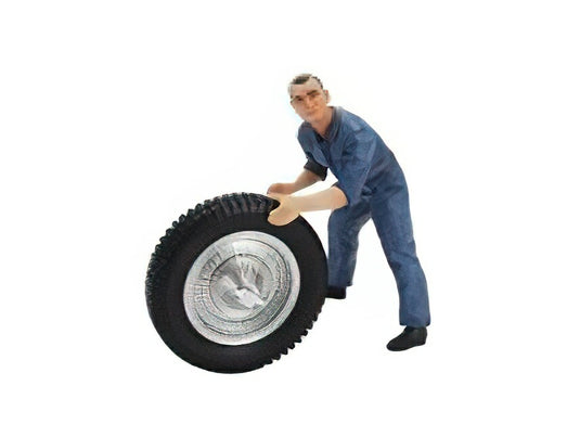 フィギュア MECCANICO GOMMISTA GEORGES MECANICIEN ROUE 1930 BLUE/LE MANS MINIATURES 1/18ミニカー