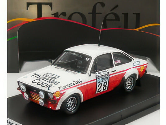 FORD ENGLAND ESCORT MKII N 28 RALLY RAC LOMBARD 1980 S.VAN DER MERWE F.BOSHOFF WHITE RED/TROFEU 1/43ミニカー