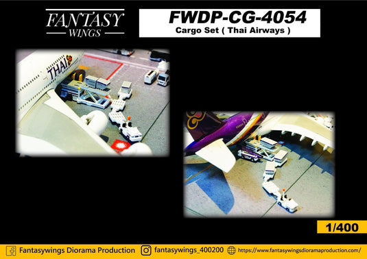 タイ国際航空 Thai Airways カーゴセット / Fantasy Wings 1/400 飛行機模型 空港アクセサリ