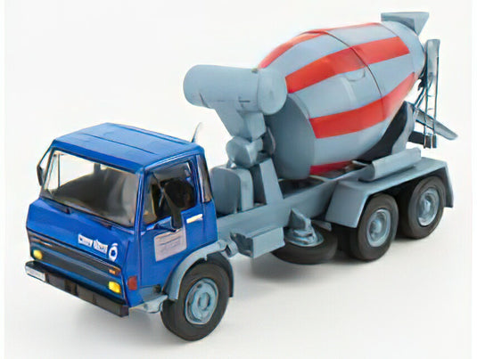 BERLIET - GRH230 6x4 BETONIERA TANKER CEMENT MIXER TRUCK 3-ASSI 1959 - MOVIMENTO TERRA - BLUE GREY RED/EDICOLA 1/43ミニカー