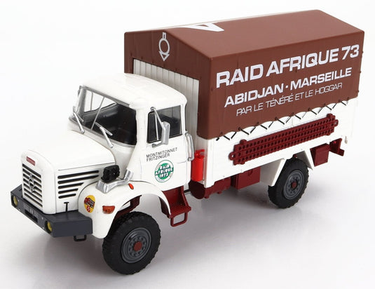 BERLIETベルリエ L64 トラック 幌付 N 4 ラリーレイド アフリカ 2軸 1963 ホワイトブラウン HACHETTE-BERLIET-COLLECTION / EDICOLA 1/43 ミニカー