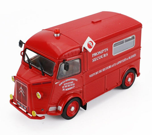 CITROENシトロエン TYPE H バン 消防車 1968 レッド HACHETTE-VEHICULES-LEGERS-SAPEURS-POMPIERS COLLECTION / EDICOLA 1/43 ミニカー