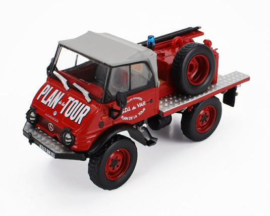 MERCEDES BENZメルセデスベンツ ウニモグ 421 タンク車 消防車 1961 レッドグレー HACHETTE-VEHICULES-LEGERS-SAPEURS-POMPIERS COLLECTION / EDICOLA 1/43 ミニカー
