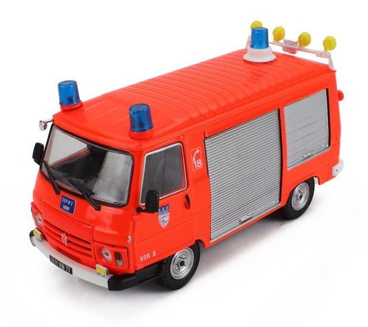 PEUGEOTプジョー J9 バン 消防車 1982 オレンジフルオシルバー HACHETTE-VEHICULES-LEGERS-SAPEURS-POMPIERS COLLECTION / EDICOLA 1/43 ミニカー