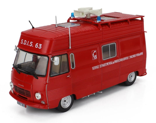 PEUGEOTプジョー J7 バン 消防車 1969 レッド HACHETTE-VEHICULES-LEGERS-SAPEURS-POMPIERS COLLECTION / EDICOLA 1/43 ミニカー