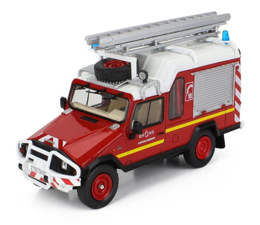 UMM ALTER 4x4 消防車 1989 レッドホワイトシルバー HACHETTE-VEHICULES-LEGERS-SAPEURS-POMPIERS COLLECTION / EDICOLA 1/43 ミニカー