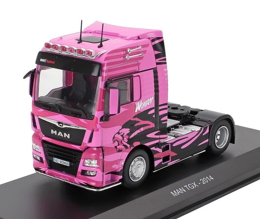 MANマン TGX トラクター トラック 2014 WOMAN ピンクブラック HACHETTE-TRUCK-TUNING-COLLECTION / EDICOLA 1/43 ミニカー