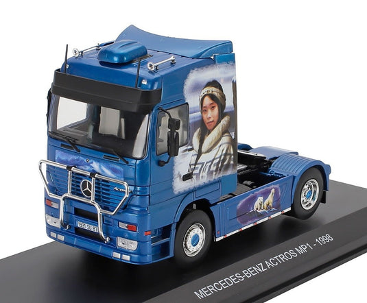 MERCEDES BENZメルセデスベンツ ACTROS 1851 MP1 トラクター トラック 1998 エスキモー空冷 ブルー HACHETTE-TRUCK-TUNING-COLLECTION / EDICOLA 1/43 ミニカー