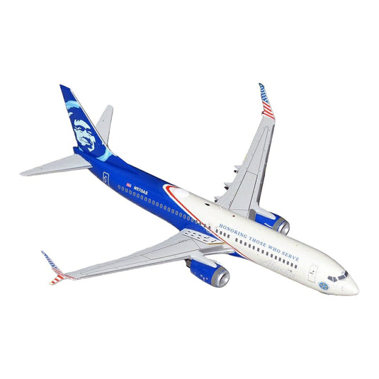 アラスカ航空 Alaska Airlines ボーイング 737-800 N570AS 「HONORING THOSE WHO SERVE」特別塗装 / GeminiJets 1/200 飛行機模型 旅客機