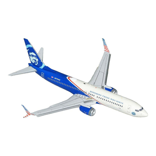 アラスカ航空 Alaska Airlines ボーイング 737-800 N570AS 「Honoring Those Who Serve」 フラップダウン仕様 / GeminiJets 1/200 飛行機模型 旅客機