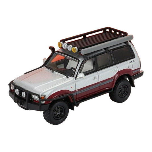 Toyotaトヨタ ランドクルーザー 80 1991 シルバー/レッド / GCD 1/64 ミニカー