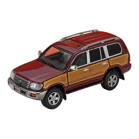 Toyotaトヨタ ランドクルーザー 100 1997 レッド ウッドパネル / GCD 1/64 ミニカー