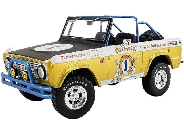1970 フォード バハ ブロンコ Big Oly トリビュートエディション ブラック/イエロー/ Greenlight  1/18 ミニカー