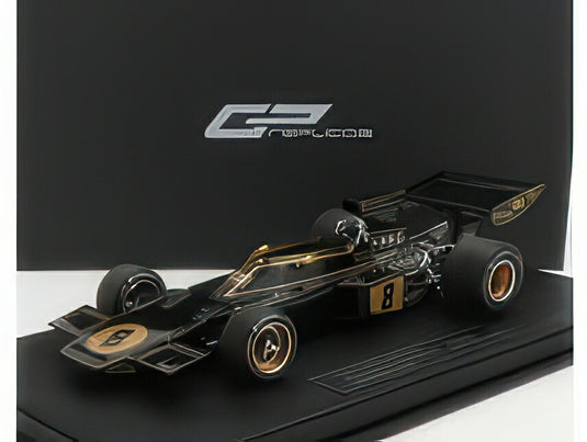 LOTUS F1 72D JOHN PLAYER TEAM LOTUS N 8 WINNER BRITISH GP BRANDS HATCH WORLD CHAMPION 15 July 1972 EMERSON FITTIPALDI BLACK GOLD/GP Replicas 1/18ミニカー