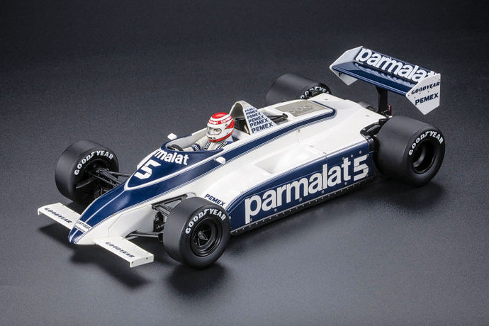 【予約】2025年発売予定BRABHAM - F1  BT49C PARMALAT RACING TEAM N 5 WORLD CHAMPION WINNER GERMANY GP 1981 NELSON PIQUET - WHITE BLUE フィギュア付き  /GP Replicas 1/18 ミニカー