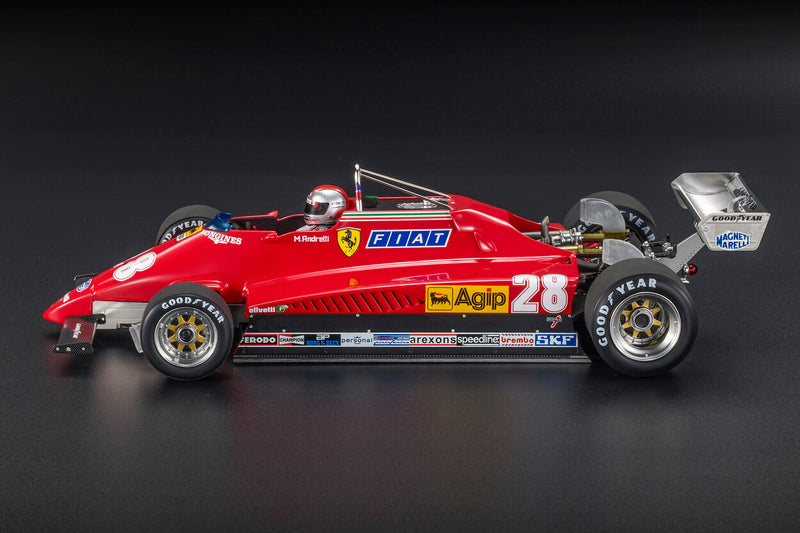 ギャラリービューアに画像をロードする, FERRARI  F1 126C2 N 28 POLE POSITION AND 3rd MONZA ITALY GP  フィギュア付き  1982 MARIO ANDRETTI - RED/GP Replicas 1/18ミニカー
