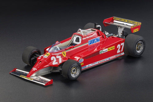 【予約】2025年発売予定FERRARI F1 126CK N 27 優勝 モナコGP 1981 ジル・ヴィルヌーブ アプリビレ オープニング付き レッドシルバー/GP Replicas 1/18ミニカー