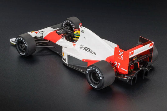McLAREN F1 MP4/5B HONDA V10 TEAM MARLBORO N 27 WORLD CHAMPION WINNER MONACO GP 1990　ドライバーフィギュア付き AYRTON SENNA WHITE RED/GP Replicas 1/18ミニカー