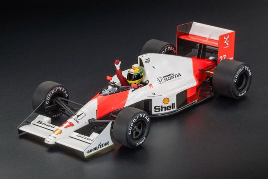 McLAREN F1 MP4/5B HONDA V10 TEAM MARLBORO N 27 WORLD CHAMPION WINNER MONACO GP 1990　ドライバーフィギュア付き AYRTON SENNA WHITE RED/GP Replicas 1/18ミニカー
