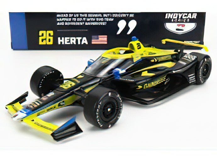 HONDA  TEAM ANDRETTI AUTOSPORT N 26 INDY 500 INDYCAR SERIES 2023 COLTON HERTA  BLACK YELLOW/Greenlight 1/18ミニカー