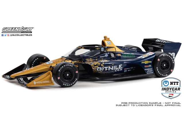 2023 #20 コナー・デイリー Ed Carpenter Racing Bitnile NTT インディカー ブラックゴールド/Greenlight 1/18ミニカー