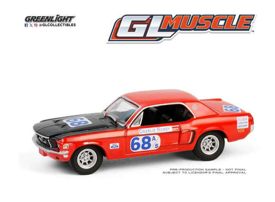 1968 フォード マスタング GT クーペ チャーリー・ヘンリー レースカー / Greenlight 1/64 ミニカー