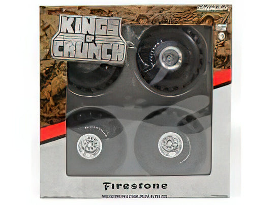 アクセサリー SET 4X WHEELS FIRESTONE MONSTER TRUCK SET 4 RUOTE SILVER BLACK/Greenlight 1/18ミニカー