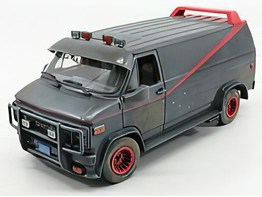 GMC VANDURA CARGO G.SERIES VAN WEATHERED VERSION 1983 THE A TEAM BLACK RED/Greenlight 1/18ミニカー TVシリーズ