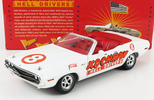 Dodgeダッジ Challengerチャレンジャー コンバーチブル Kochman Hell Drivers 1970 ホワイト #8 Jack Kochman / Greenlight 1/18 ミニカー