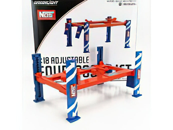 ACCESSORIES  NOS GARAGE SET OFFICINA  PONTE SOLLEVATORE AUTO  FOUR POST LIFT  ORANGE BLUE/Greenlight 1/18ミニカー