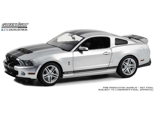 2011 シェルビー GT500 シルバー/ブラックストライプ Shelby GT500 / Greenlight 1/18 ミニカー