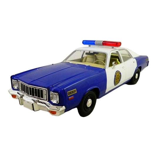 Plymouthプリムス Furyフューリー 1975 ブルー/ホワイト シェリフ パトカー / Greenlight 1/18 ミニカー