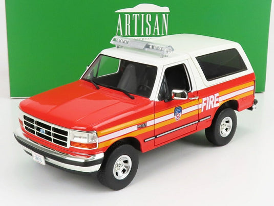 Fordフォード Broncoブロンコ FDNY ニューヨーク消防局 1996 レッド ホワイト ARTISAN COLLECTION / Greenlight 1/18 ミニカー