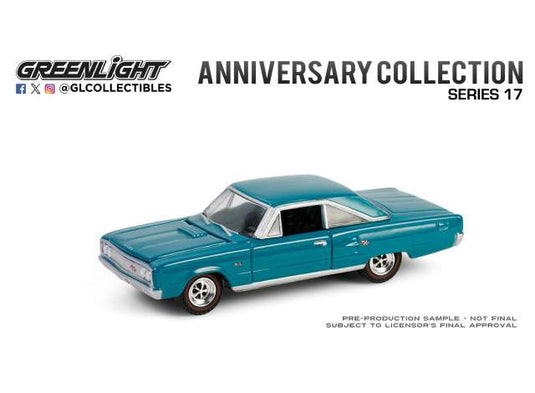 1967 ダッジ コロネット R/T ヘミ 60周年 ターコイズ アニバーサリー 17 / Greenlight 1/64 ミニカー