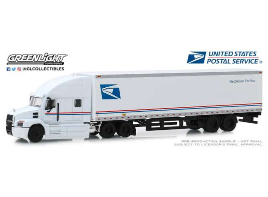 2019 マック アンセム 18輪 トレーラー USPS アメリカ郵便 ホビー限定 / Greenlight 1/64 ミニカー